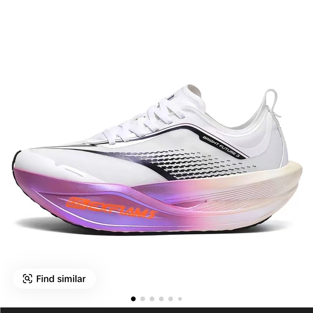 Tiktok shop White Running Shoe with Pink-Purple Gradient Sole
